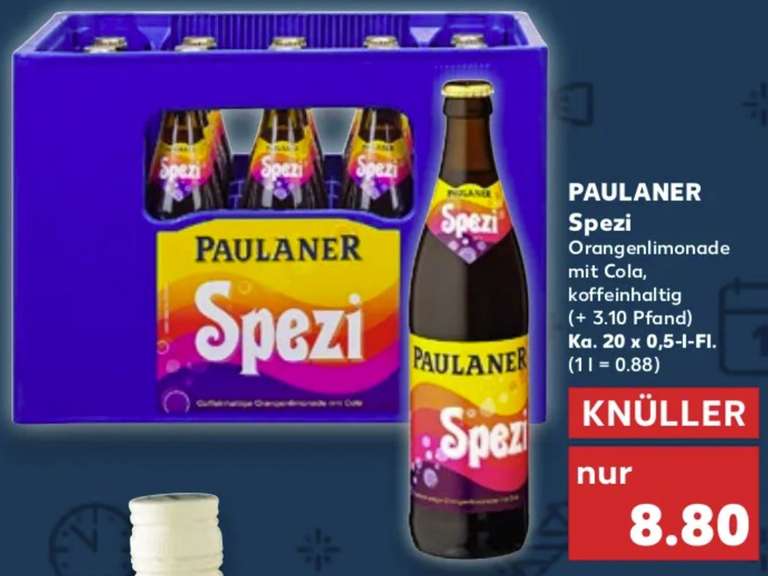 [Kaufland - tatsächlich mal Bundesweit!] Paulaner Spezi der Kasten (20 x 0,5l) für 8,80 €. Literpreis nur 0,88 €