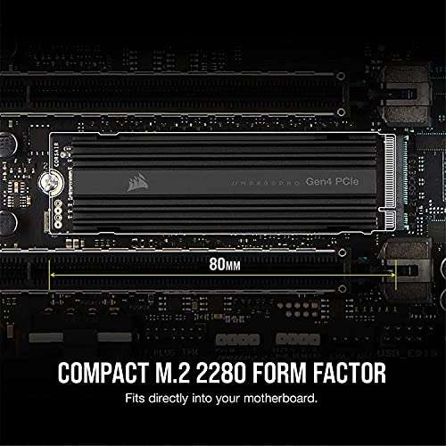 Corsair MP600 PRO 2TB M.2 NVMe PCIe x4 Gen4 SSD (Lesegeschwindigkeiten von bis zu 7.000 MB/s, Schreibgeschwindigkeiten bis 6.550 MB/s)