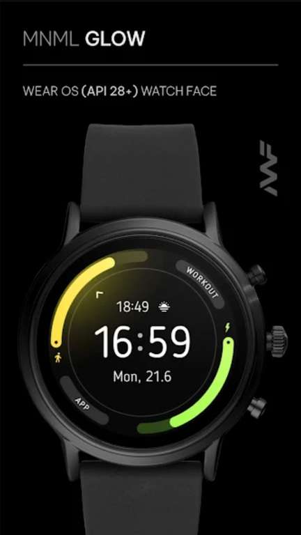 (Google Play Store) 3x Awf - Sportive, Mnml Glow, Modern Analog (WearOS Watchface Freebie)