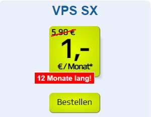 1blu VPS SX - 1 Jahr lang für 1€/Monat - 4 Kerne, 8GB RAM, 120GB SSD vServer