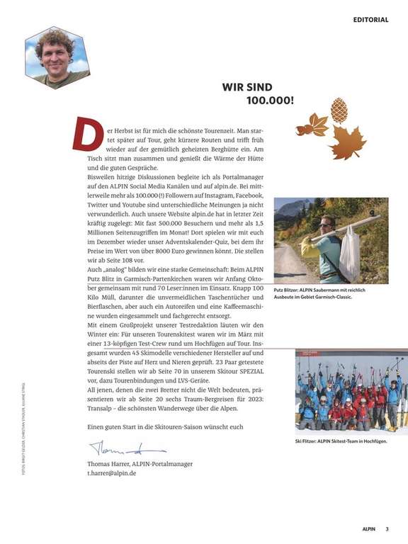 Alpin Halbjahresabo (6 Ausgaben) für 36,60 € mit 30 € Amazon-Gutschein als Prämie