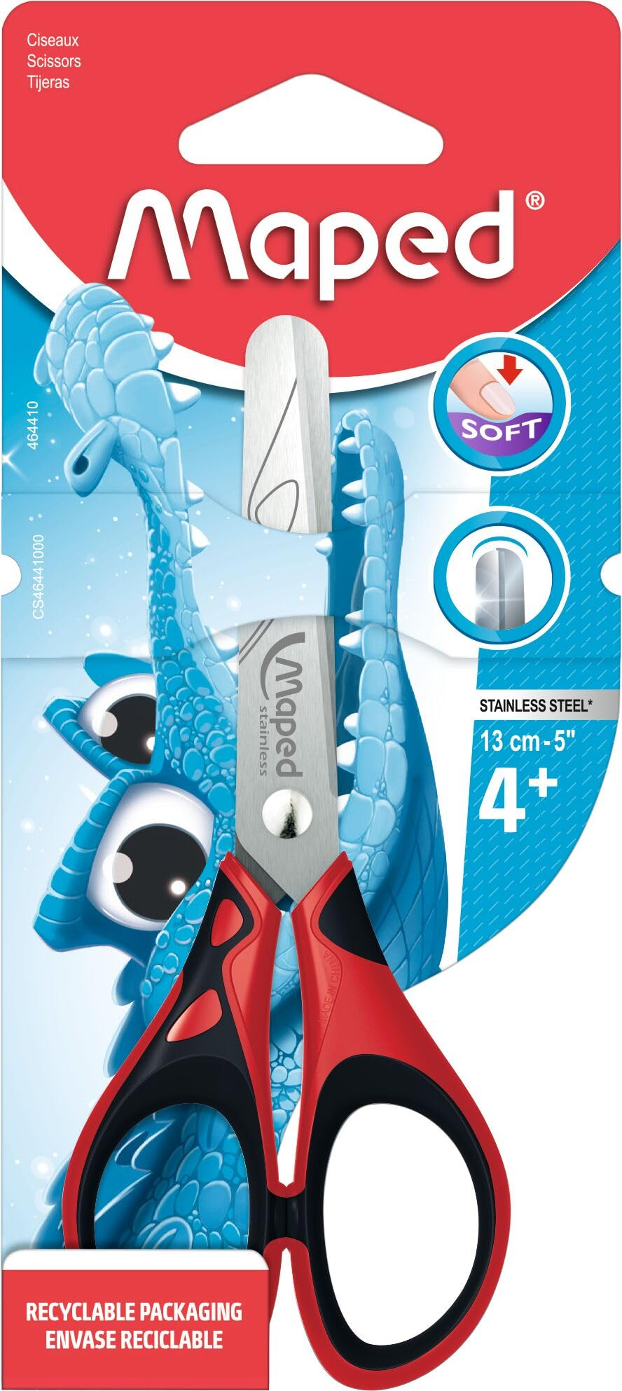 [Prime]Maped 13 cm Essential Soft Schere mit Zentimeter Markierungen- Bastelschere