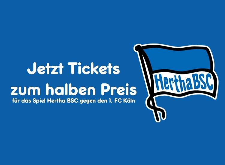 50% Rabatt auf Tickets für Hertha BSC gegen 1. FC Köln am 12.11.: Block M & O (20€) oder Block L & P, 1-3, 12-14, 21-23 & 31-33 (12,50€)