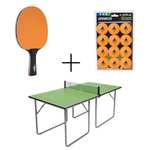 JOOLA Tischtennisplatte mit Netz & Tischtennisschläger & 12x Tischtennisbälle Set