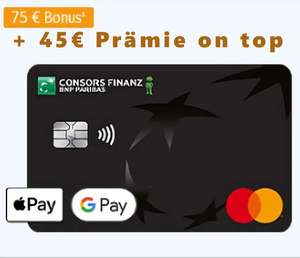 [gmx webcent] bis zu 120€ Bonus für kostenlose Consors Finanz Mastercard | 100% Lastschrift | weltweit gebührenfrei zahlen