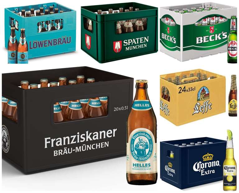 [Prime] Bier und Biermischgetränke Aktion, z.B. Franziskaner Helles (Mehrweg 20 x 0,5l, zzgl. 3,10€ Pfand)