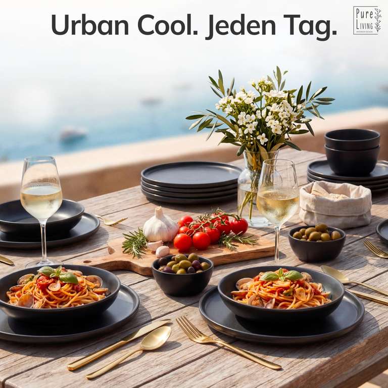 Steingut Geschirrset Manhattan 18-tlg. 6 Pers. – jetzt bei Amazon, 55,94€