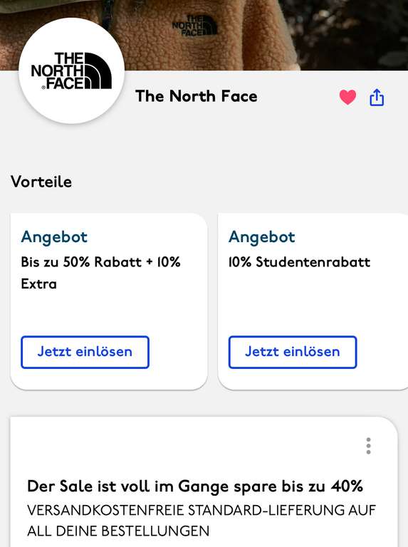 The north face 50% Rabatt im Sale - Kombinierbar mit unidays