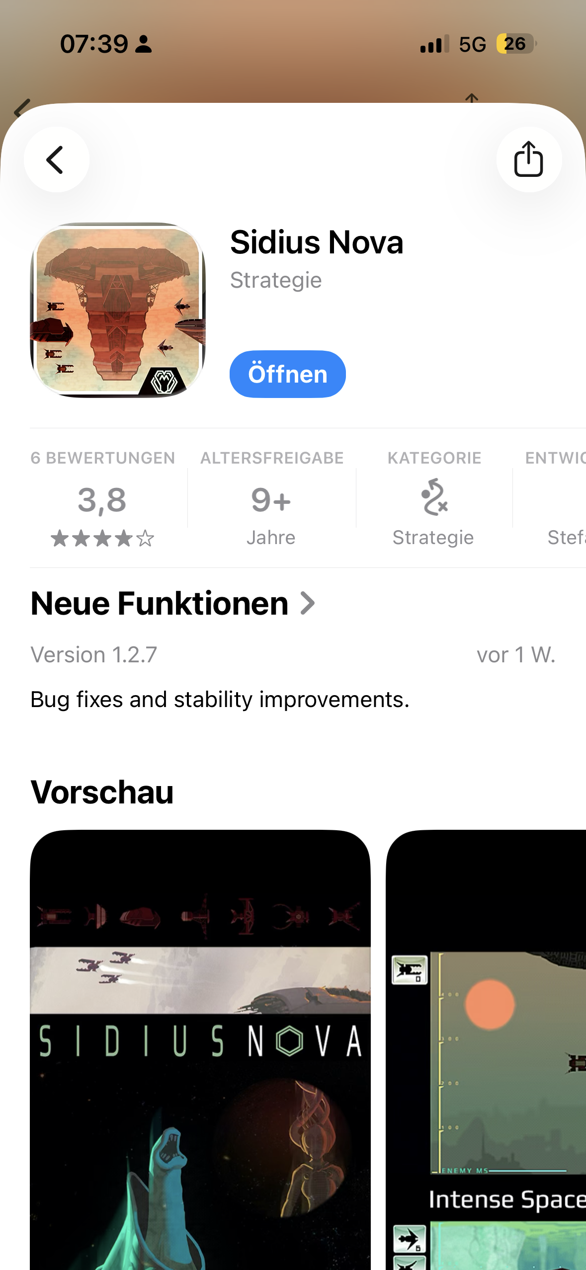 Sidius Nova Strategie Spiel IOS
