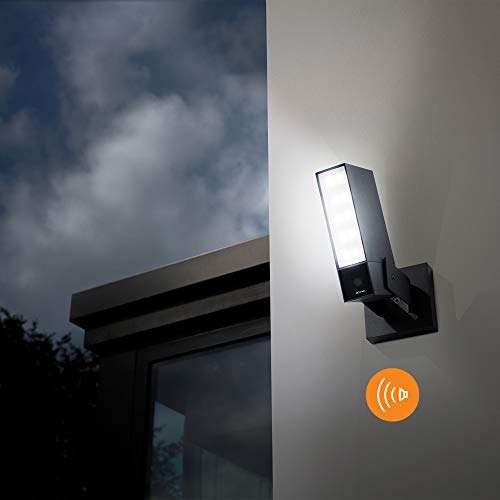 Netatmo Smarte Überwachungskamera für den Außenbereich mit 105 dB-Sirene, Wlan, Beleuchtung, Bewegungserkennung, Nachtsicht, Ohne Abonnement