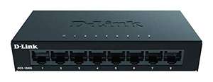 D-Link DGS-108GL 8-Port Unmanaged Gigabit Switch (Lüfterlos, Metallgehäuse, QoS) [Prime]
