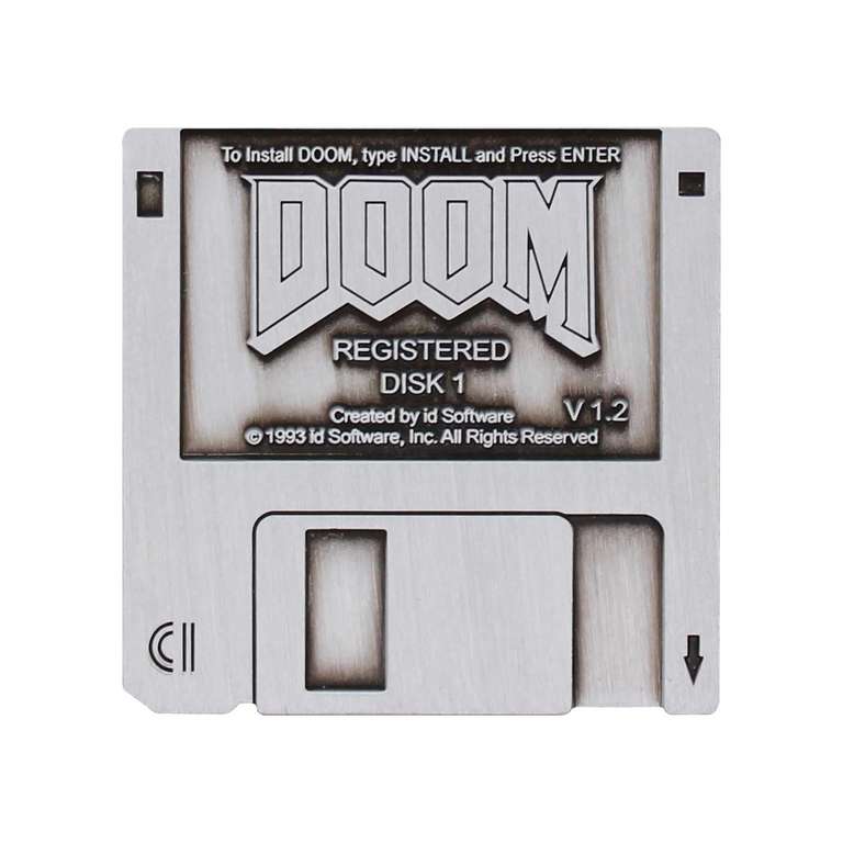Doom install diskette als limitierter pin f r 12 99 bei amazon mydealz