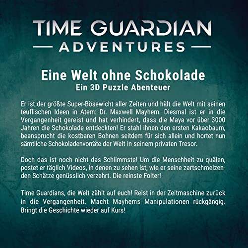 Ravensburger 3D Adventure 11540 TIME GUARDIAN ADVENTURES - Eine Welt ohne Schokolade - Escape Room Spiel, für 1 bis 4 Spieler (Prime/Otto fl