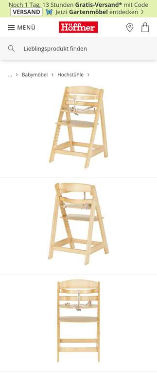 roba Treppenhochstuhl Sit Up III - Mitwachsender Baby Hochstuhl - ab 6 Monaten - Kinderhochstuhl aus Holz natur - Stuhl bis 70 kg belastbar