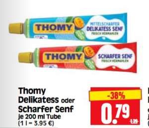 Herkules Lebensmittel-Märkte Hessen: Thomy Senf , scharf oder mittelscharf je 200ml Tube // ab 16.01.23