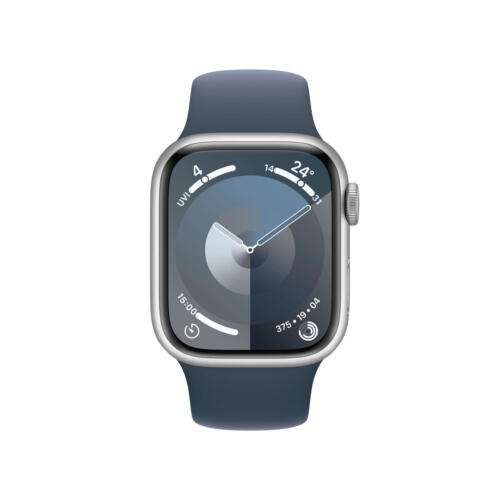Apple Watch Series 9 GPS 41mm Silber und Sportarmband S/M in Sturmblau (Verkäufer: Office Partner GmbH)