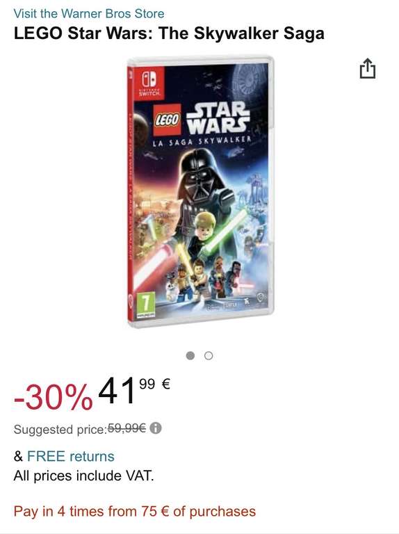 LEGO Star Wars: The Skywalker Saga Standard Edition (Switch) - Amazon.fr