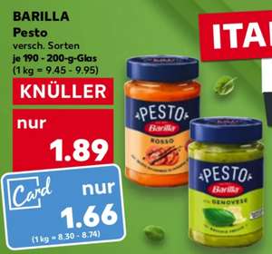 BARILLA Pesto 190g verschiedene Sorten mit Kaufland-Card 1,66€