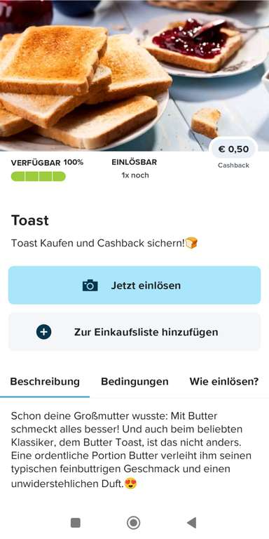0,50 Euro auf Toast über Marktguru