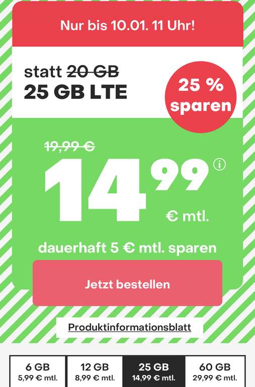 LTE Allnet Flat monatlich kündbar [Sim only]
