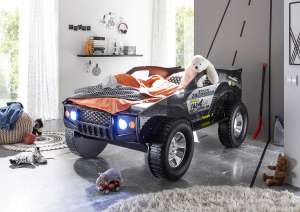 Autobett Jeep schwarz, inkl. Beleuchtung, BxHxT: 120,00 x 81,00 x 211,00 cm - bei Selbstabholung für nur 333 €