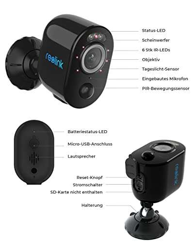 [Amazon] Reolink Akku Argus 3 Pro (Weiß oder Schwarz) mit Solarpanel - WLAN Aussen Überwachungskamera zum Bestpreis