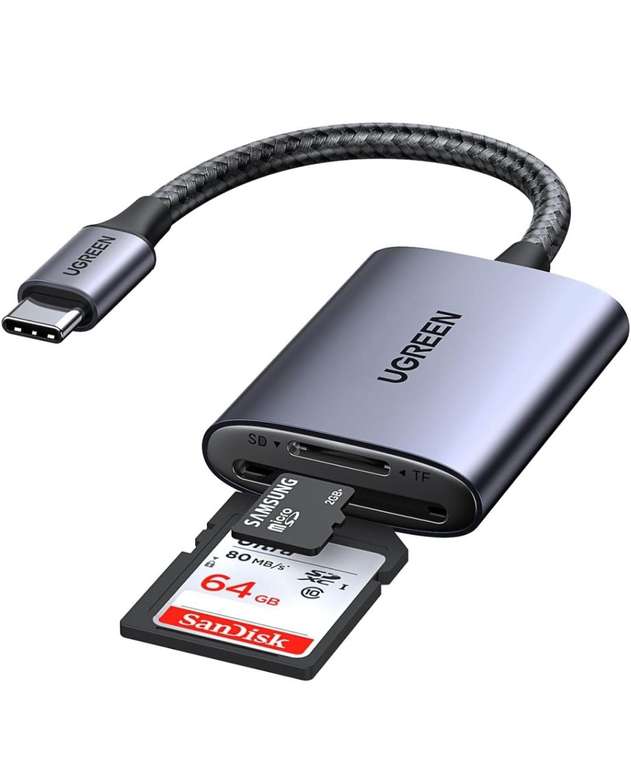 UGREEN USB C 104 MB/S Kartenleser SD Micro SD Card Reader Typ C Kartenlesegerät USB C Card Reader kompatibel mit iPhone 15 Serien,usw.PRIME