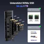 [Prime] Ugreen ‎10902 SSD-Gehäuse | für M.2 PCIe NVMe (M Key / M&B Key) | bis 10Gbit/s | werkzeuglose Montage | inkl. USB-C-Kabel
