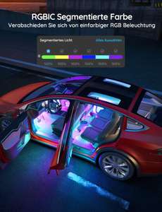[ Amazon Prime ] Govee RGBIC Auto LED Streifen, App steuerbare Innenbeleuchtung, 64 Szenen-Optionen, Ambientebeleuchtung, 12V