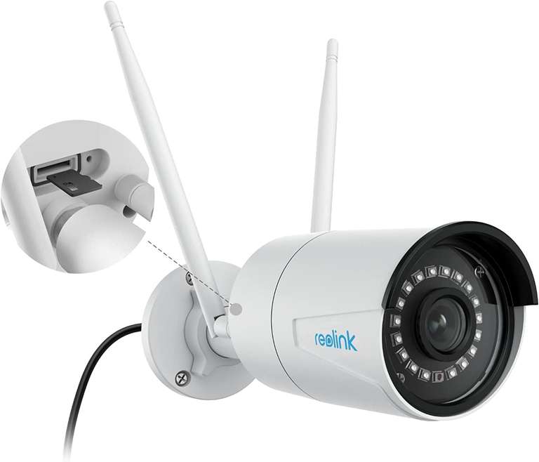Reolink RLC-410W Überwachungskamera (2560x1440, Dualband-WLAN, LAN, 30m Nachtsicht, smarte Erkennung, FTP, microSD, Google Assistant, IP66)