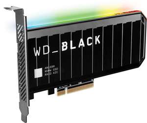Western Digital WD_BLACK AN1500 1TB SSD (PCIe 3.0 x8, 6500/4100 MB/s, 3D-NAND TLC, NVMe, 300TBW, RGB-Beleuchtung, 5J Garantie)