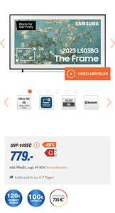 Samsung The Frame GQ50LS03BGUXZG QLED TV (50 Zoll (125 cm) [Expert Neuss OnlineShop] eff. 609€ bis 559€ nach Cashback