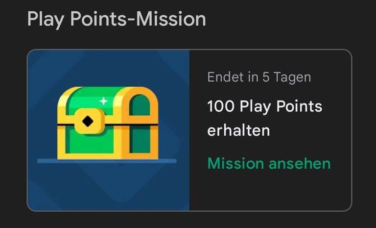 Google Play Mission (100 Play Points) mit 5€ MBW (personalisiert)