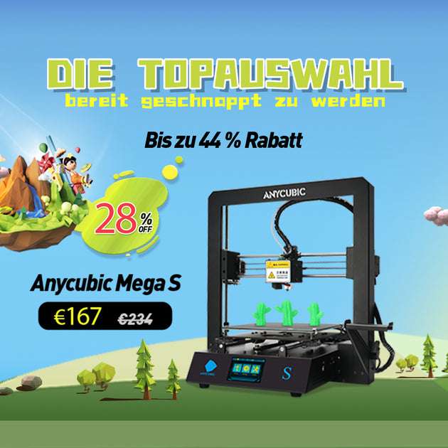 Anycubic Mega S mit 25€ Gutschein Code zum passablen Preis - Code auch auf andere 3D Drucker anwendbar