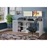 Trendteam smart living Büro Schreibtisch Gamer, 160cm hellgrau matt weiß oder anthrazit