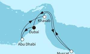 Mein Schiff 6 - Kreuzfahrt 7 Nächte Dubai mit Oman II - Balkonkabine inkl. Flug (07-14 Januar)