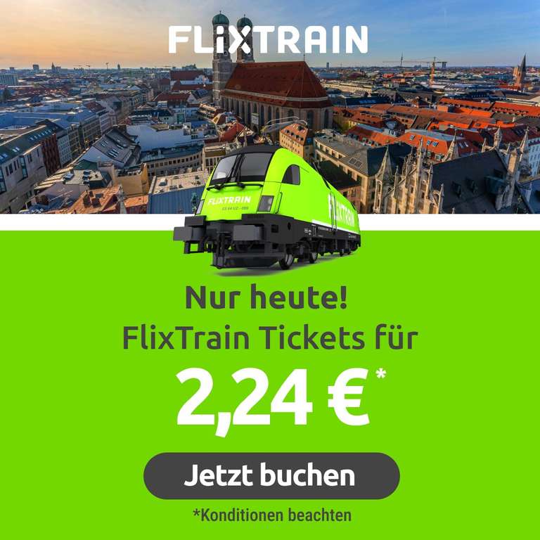 [FlixTrain] Bahntickets (auch lange Strecken!) ab 2,24€