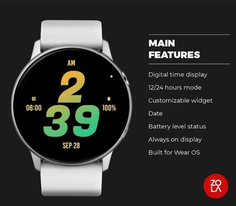 (Google Play Store) 3 Watchfaces von Redzola Watchfaces für je 0€ (WearOS Watchface, digital)