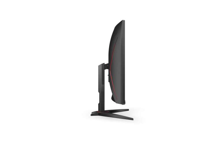 AOC Gaming Monitor CQ32G2SE - 32 Zoll QHD Curved Monitor, 165 Hertz, 1ms, FreeSync Premium (2560x1440, HDMI, DisplayPort) schwarz/rot