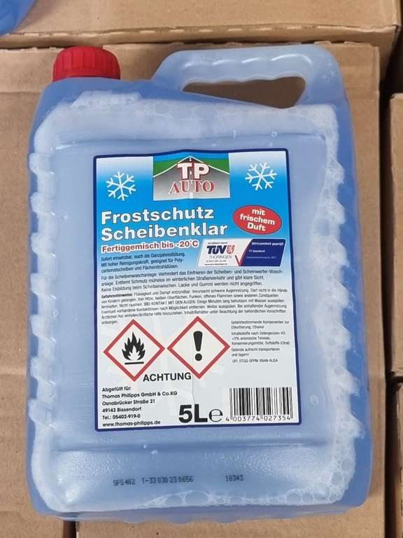 [Thomas Philipps] 2 Stück je 5 Liter für 7 Euro, Frostschutz Scheibenklar, -20°C, 0,70€ pro Liter