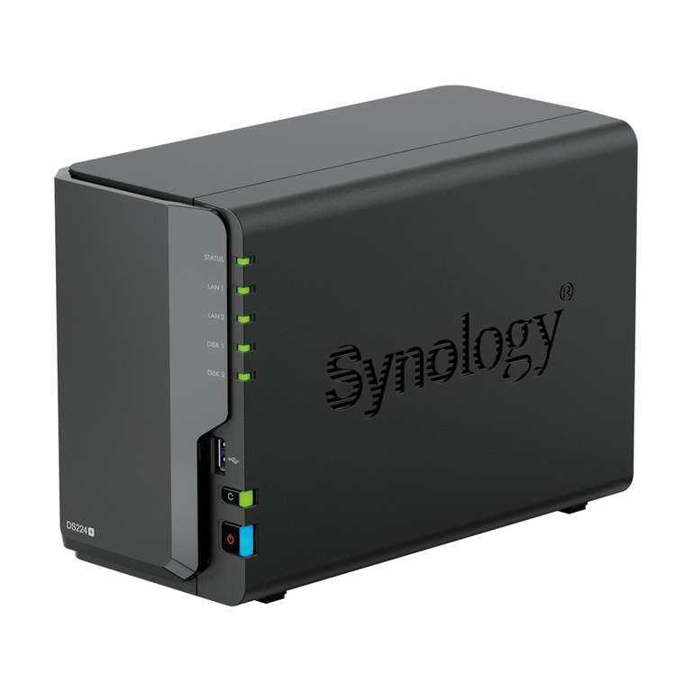 Synology DS224+ Diskstation 2-Bay NAS System (Intel Celeron J4125, 2GB RAM / erweiterbar, 2x GbE, 4-6W Stromverbrauch)