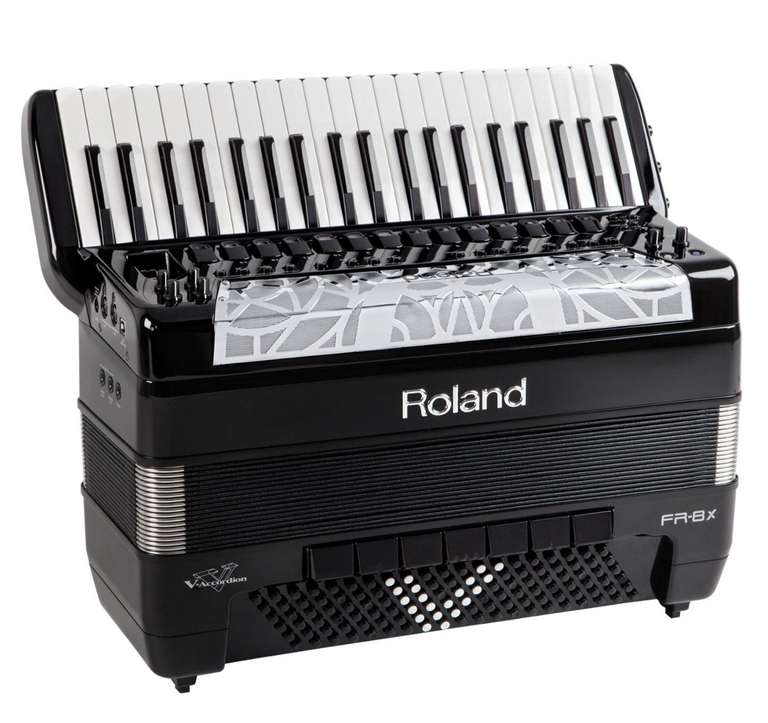 Roland FR-8X BK V-Akkordeon mit Klaviatur, 41 Diskanttasten mit Anschlagdynamik und Aftertouch, Farbe schwarz für 4965€