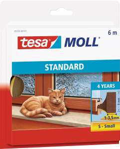 tesa tesamoll STANDARD I-Profil Fenster-Dichtungsband braun 9,0 mm x 6,0 m für 3,99€ (Prime)