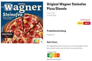 [Rewe] 3 Wagner Pizzen + 1€ Rabatt Coupon ab 5€ (1,35€ pro Pizza)