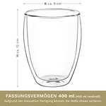 Creano doppelwandiges XXL 400ml Kaffeeglas/Teeglas/Latte Macchiato, 6er Set 29,65€ / 4,94€ pro Glas Prime
