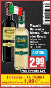 [HIT KW21] Mazzetti Balsamico Bianco, Tipico oder Rosato 500 ml für 1,99€ (Angebot+Coupon) ab 22.05.23