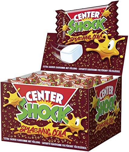 [PRIME/Sparabo] Center Shock Splashing Cola, Box mit 100 Kaugummis, extra-sauer mit Cola-Geschmack, für Geburtstag oder Party geeignet, 400g