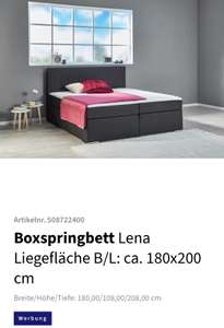 Boxspringbett Lena Liegefläche B/L: ca. 180x200 cm