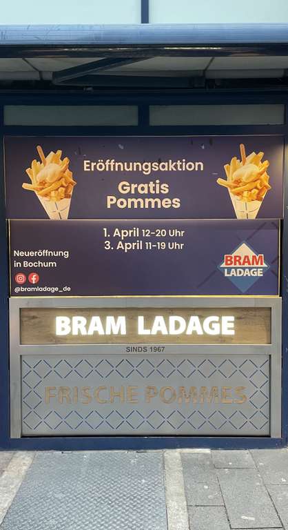 [Lokal Bochum] gratis holländische Fritten zur Neueröffnung