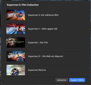 Superman 5-Film Collection Apple TV / iTunes [4k/HD]